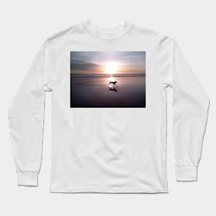 Dog Chasing Sunset in California Long Sleeve T-Shirt